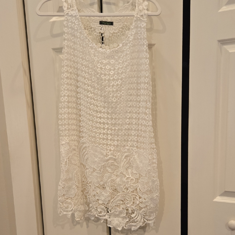White Lace Sleeveless Top